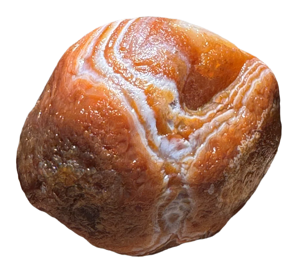 A banded orange Lake Superior agate
