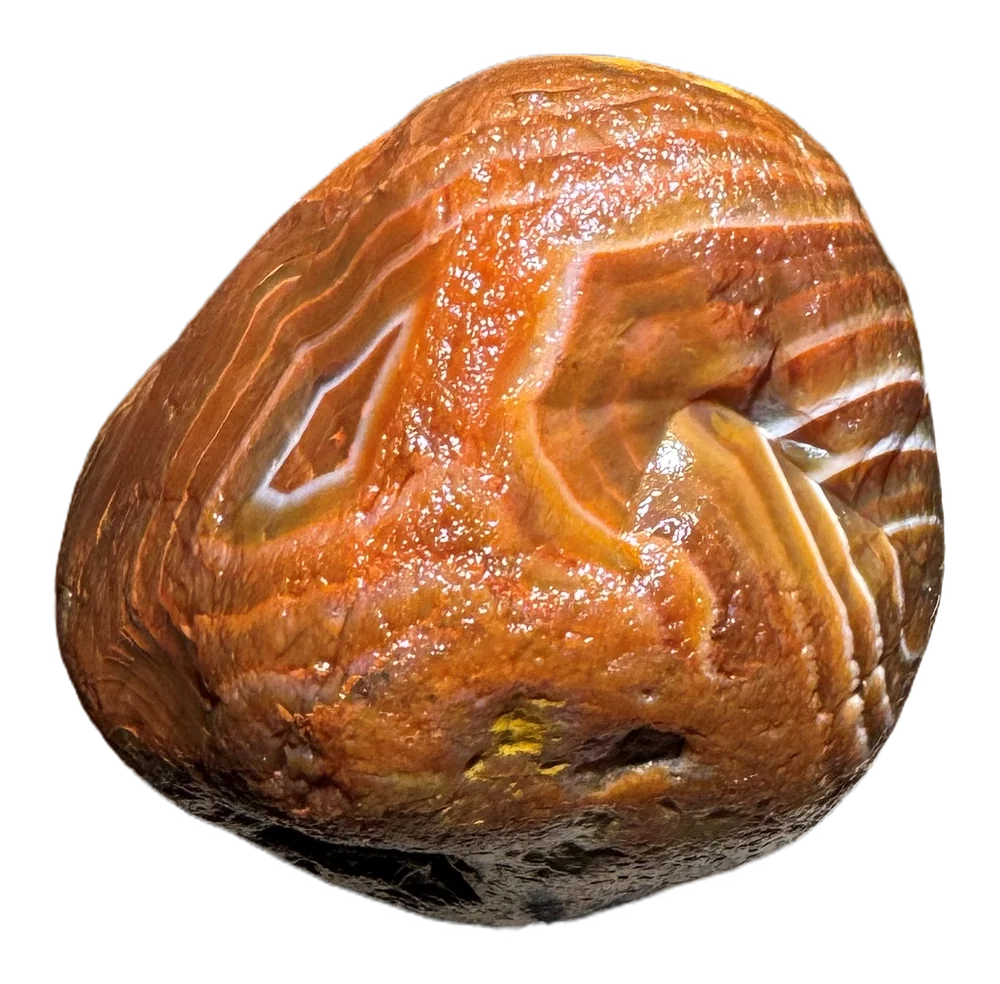 An orange and white banded Lake Superior agate